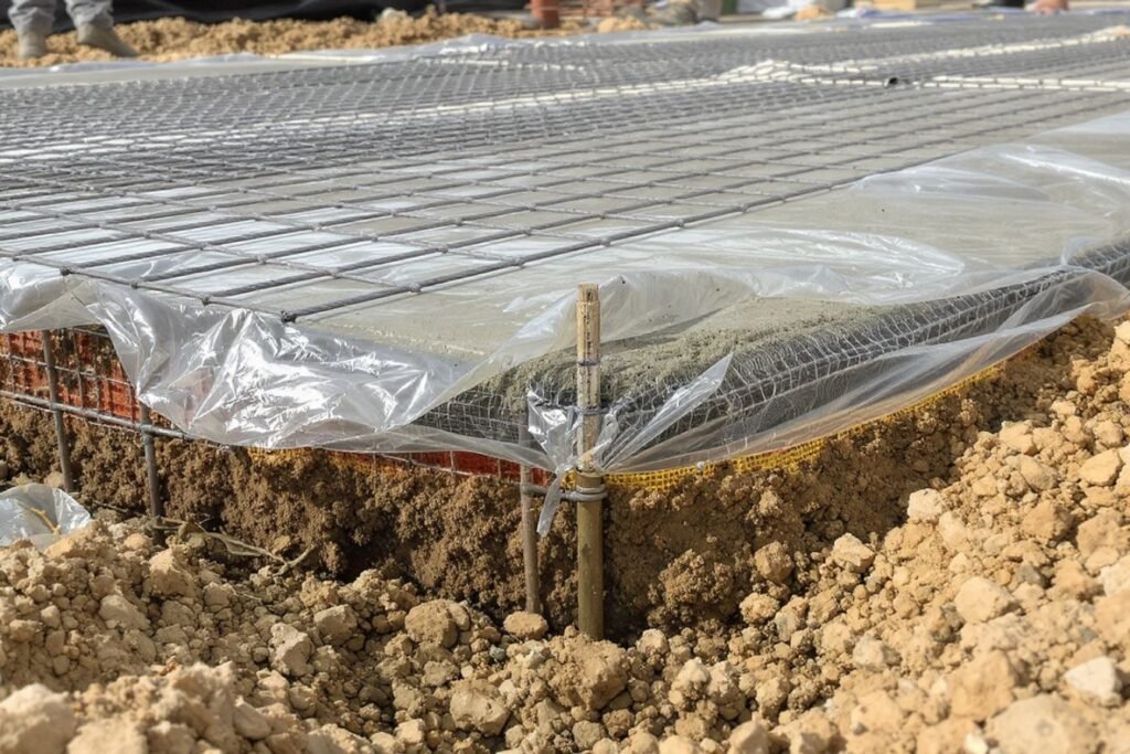 Couler une dalle en béton sur la terre