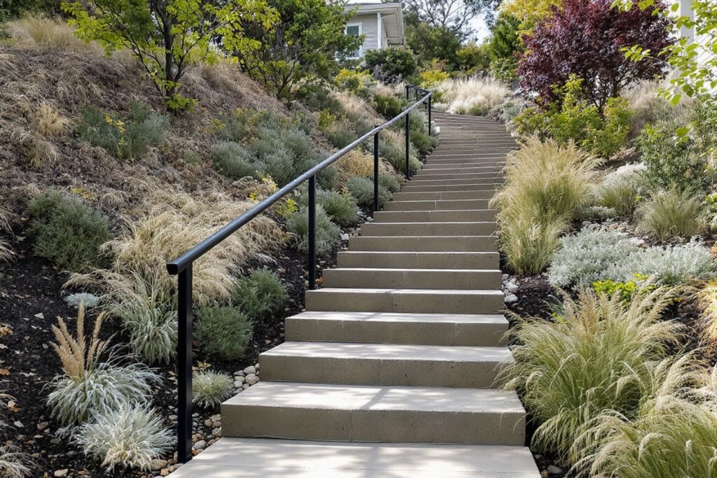 escalier jardin pente raide