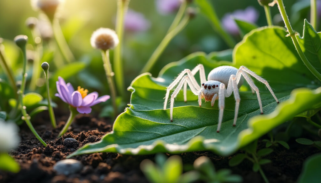 découvrez comment identifier l'araignée blanche, son habitat naturel et son comportement dans votre jardin pour mieux la comprendre et la gérer.