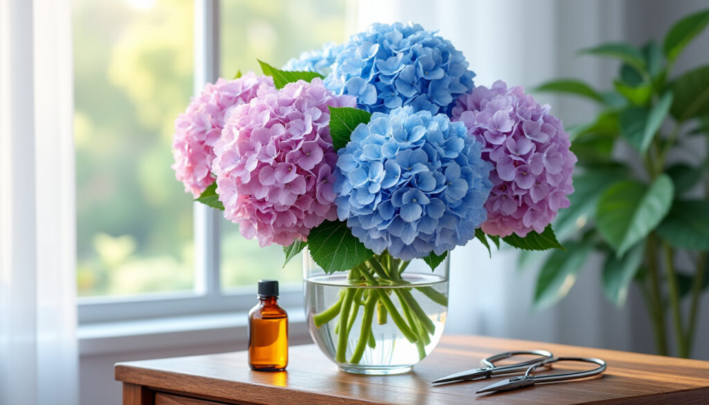 découvrez nos astuces efficaces pour conserver vos fleurs d'hortensia fraîches plus longtemps en vase et embellir durablement votre intérieur.