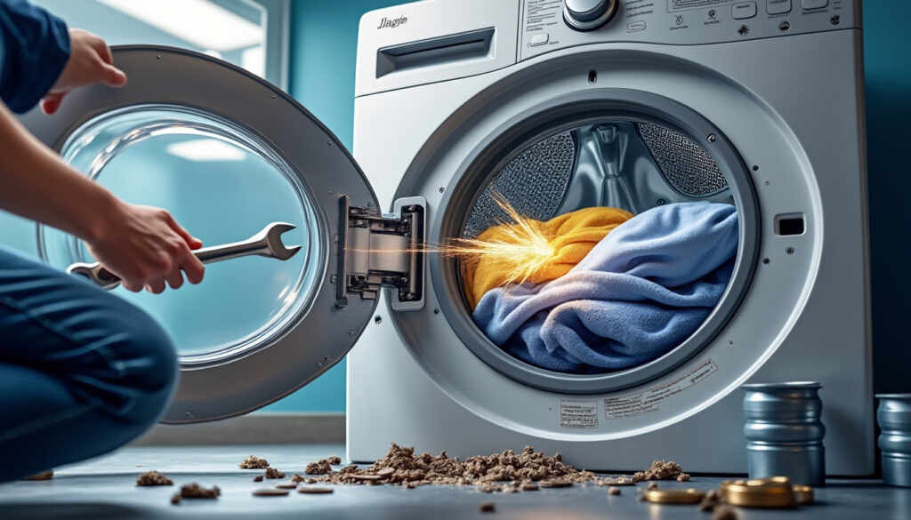 découvrez les causes courantes du bruit de marteau piqueur de votre machine à laver et des solutions simples pour y remédier rapidement et efficacement.