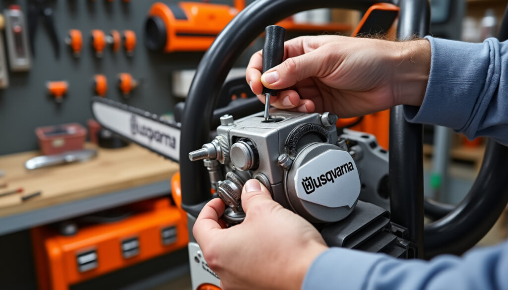 découvrez un guide simple et clair pour le réglage du carburateur de votre tronçonneuse husqvarna. suivez nos étapes faciles pour un fonctionnement optimal de votre outil.